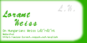 lorant weiss business card